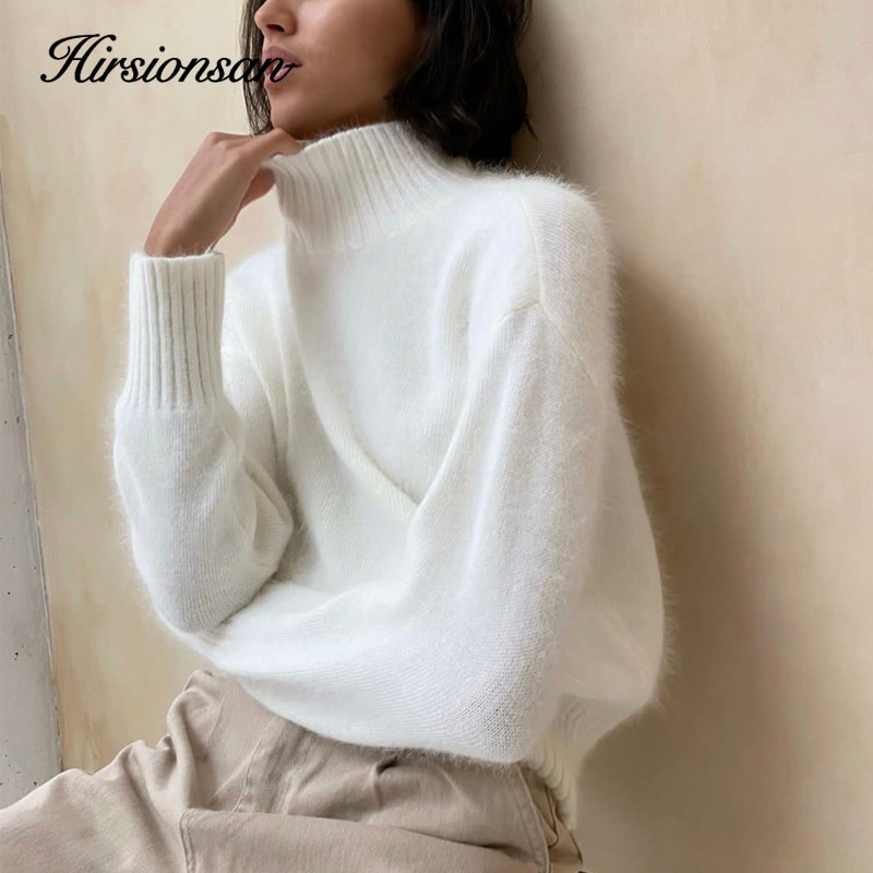 Hirsionsan kiváló minőségű kasmír pulóver, női alap kötött pulóver, elegáns, puha női ruhák, laza, alkalmi női pulóver