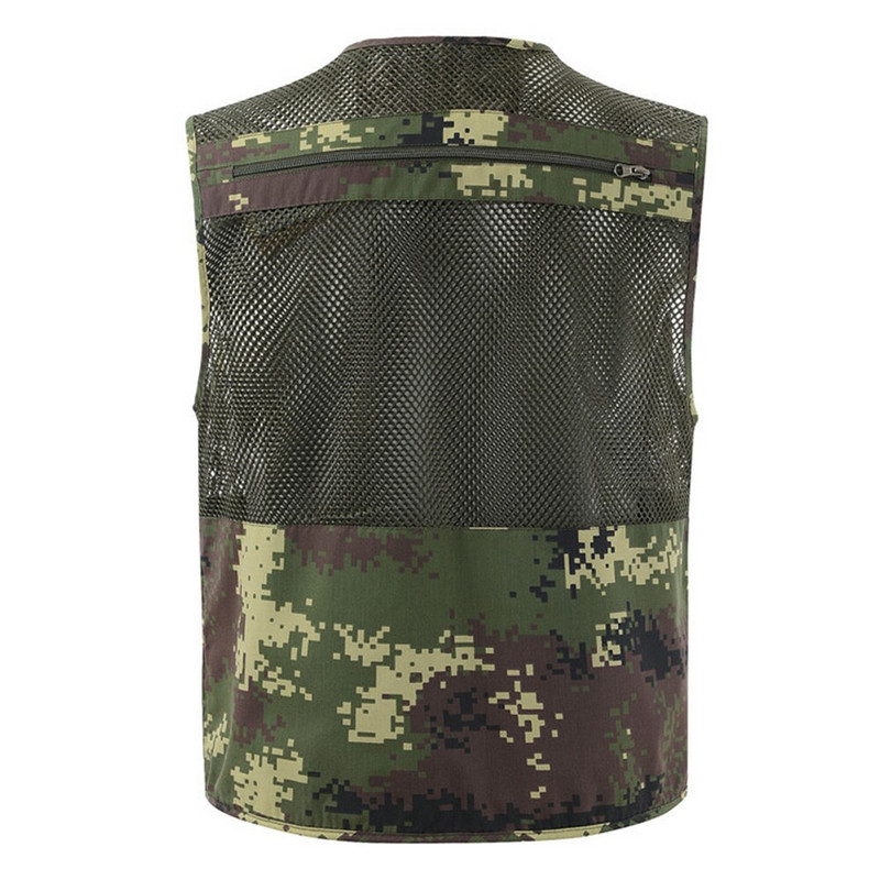 Militārās taktiskās vīriešu vasaras maskēšanās veste vīriešiem fotogrāfs liela izmēra vestes Instrumenti bezpiedurkņu jaka ar daudzām kabatām