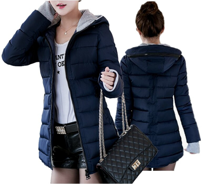 Ženska jakna Dizajnerski zimski vanjski kaputi za 2022. Tople jednobojne parke s kapuljačom Ženski kaput Feminino