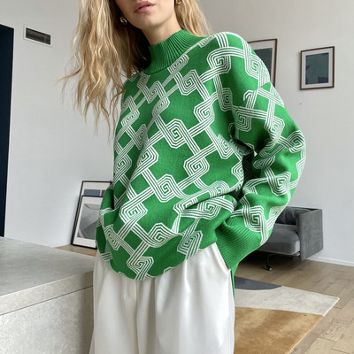 Fatika női színlelt nyakú pulóver Stílusos pulóverek, divat 2022 ősz, női alkalmi kötött pulóverek téli ruházat