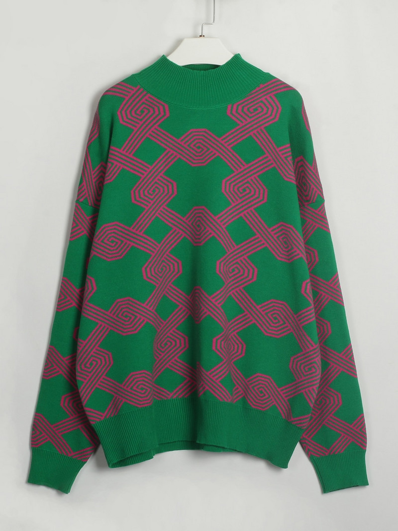 Fatika női színlelt nyakú pulóver Stílusos pulóverek, divat 2022 ősz, női alkalmi kötött pulóverek téli ruházat