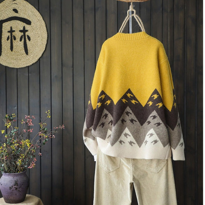 Krāsai atbilstoša trikotāžas jaciņa sieviešu korejiešu džempera mētelis ar garu pogu, populārs retro stila elegants modes jakas mētelis