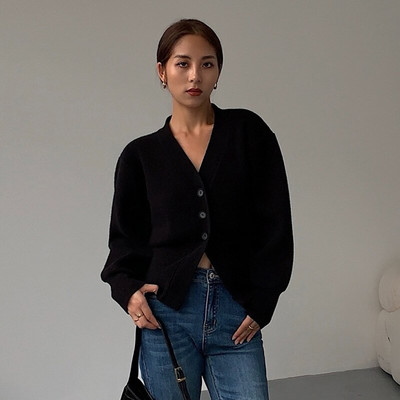 DEAT vienkrāsains temperamenta temperamenta sieviešu 2022. gada rudens un ziemas džemperis ar vienrindu, jauns džemperis ar garām piedurknēm 7Z540