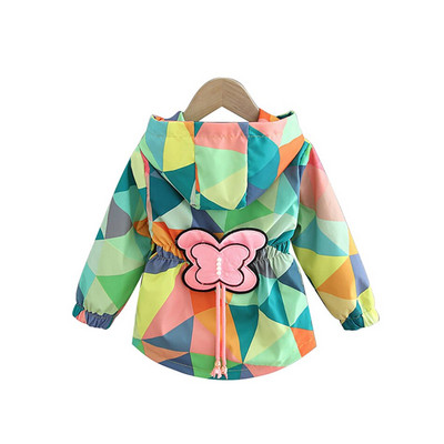 Κορίτσια Baby Girl Windbreaker Jacket Παιδικό λουλούδι με μακρυμάνικο κουκούλα πεταλούδα στολή Windbreaker Jacket φθινοπωρινό ανοιξιάτικο παιδικό μπουφάν