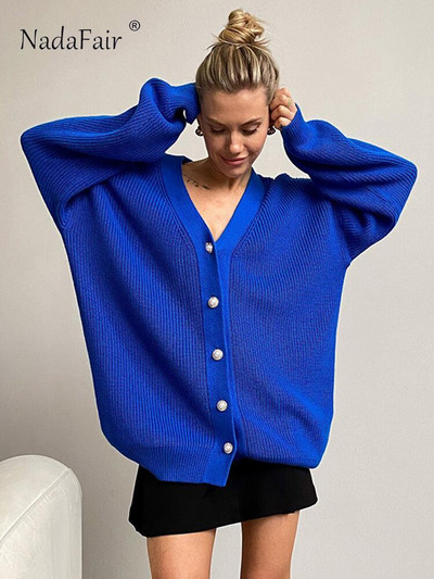 Nadafair Milti rakstains jaciņš sieviešu modes lielizmēra ziemas džemperis rudens brīvs ikdienišķs lielizmēra trikotāžas jaciņš Muje