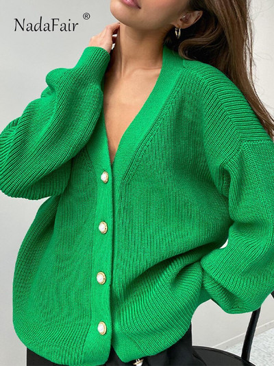 Nadafair Milti rakstains jaciņš sieviešu modes lielizmēra ziemas džemperis rudens brīvs ikdienišķs lielizmēra trikotāžas jaciņš Muje