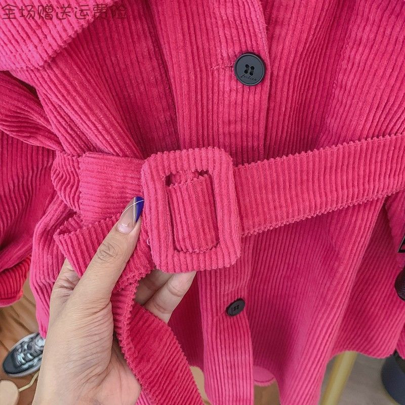 2022-es divat baba lány kordbársony ing kabát hosszú derékövvel Gyermek tavaszi őszi kabát lányok felsőruházat kabátok ruhák 3-9 éves korig