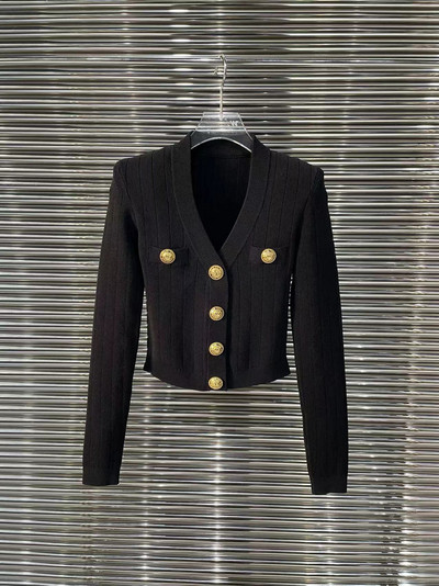 Kiváló minőségű női divat tavaszi vintage elegáns, édes, aranyos gombos V-nyakú, sztreccs vastag jégselyem kötött kardigán pulóver felső