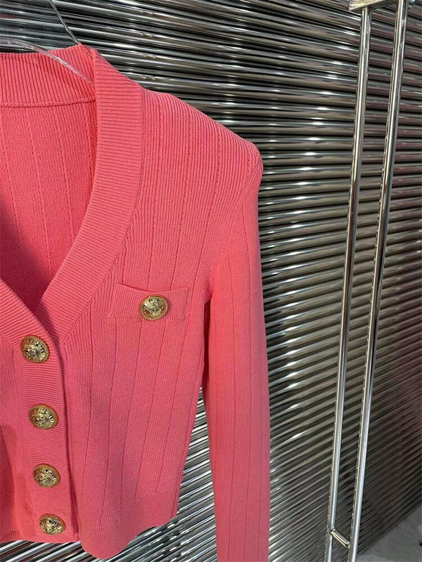 Kiváló minőségű női divat tavaszi vintage elegáns, édes, aranyos gombos V-nyakú, sztreccs vastag jégselyem kötött kardigán pulóver felső