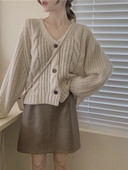 H.SA Sieviešu ikdienas jakas 2022. gada rudens ziemas Twsied džemperis jakas ar pogu uz augšu adītas jakas Lielizmēra džemperu pončo topi