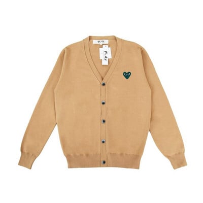 Γυναικεία Ζακέτα Heart Eye Κεντητό βαμβακερό κουμπάκι με λαιμόκοψη σε μακρυμάνικο ανοιξιάτικο φθινόπωρο Lady casual πλεκτό πουλόβερ