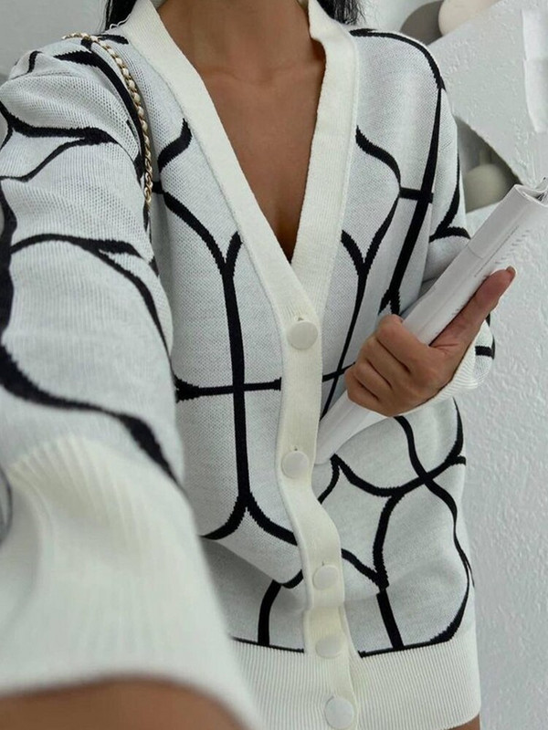 Kötött női kardigán narancssárga V-nyakú, egysoros, bő női kardigánok 2022 őszi téli alkalmi meleg, hosszú ujjú női pulóver