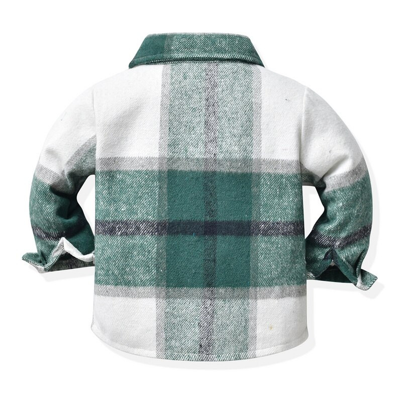 tops un tops Pavasaris Rudens Jauni Bērni Zēni Meitenes Ikdienišķa Jaka Mēteļi Bērniem Ar garām piedurknēm pogas Plaidi Topi Toddler Virsdrēbes