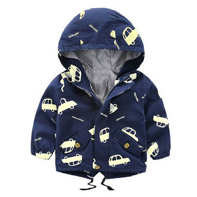 Για 2-9 ετών Βρεφικό μπουφάν Παιδικό παλτό με κουκούλα Αντιανεμικό βαμβακερό εξωτερικά ρούχα Άνοιξη φθινόπωρο καθημερινά ρούχα μονόχρωμα Παιδικά
