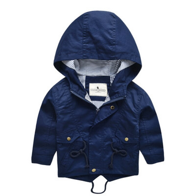 Για 2-9 ετών Βρεφικό μπουφάν Παιδικό παλτό με κουκούλα Αντιανεμικό βαμβακερό εξωτερικά ρούχα Άνοιξη φθινόπωρο καθημερινά ρούχα μονόχρωμα Παιδικά