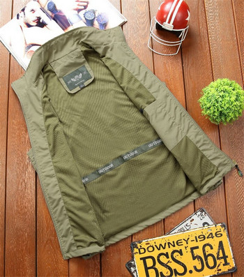 Лято Есен Ежедневна мъжка жилетка Тънка дишаща жилетка с много джобове Фотографски тактически якета без ръкави Плюс размер 6XL
