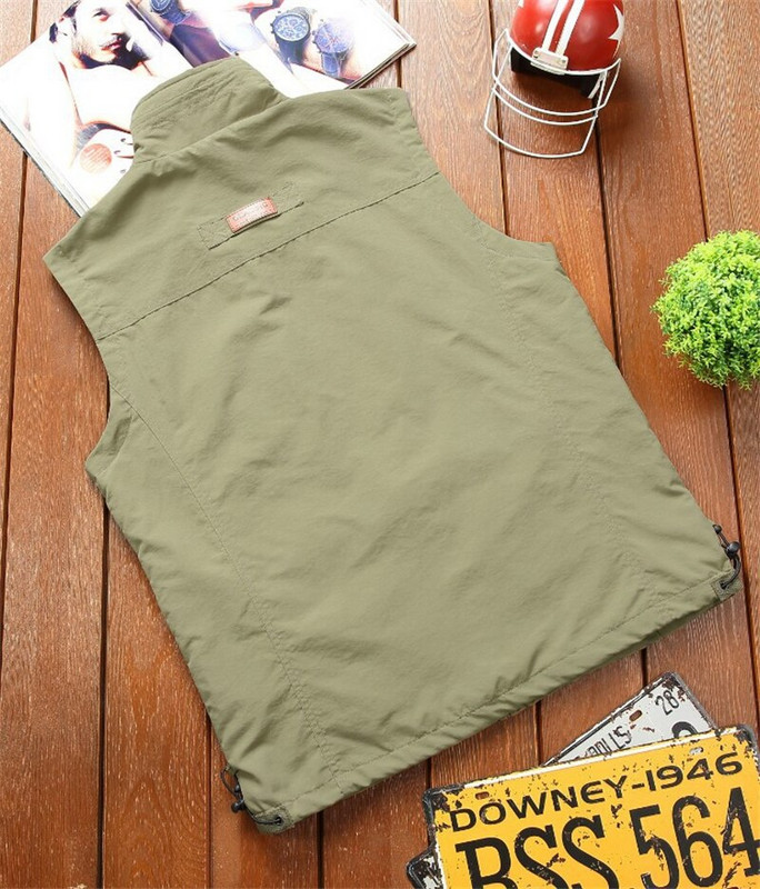 Καλοκαιρινό φθινόπωρο Casual ανδρικό γιλέκο Λεπτό αναπνεύσιμο γιλέκο πολλαπλών τσέπης φωτογραφικό Tactical αμάνικο μπουφάν Plus Size 6XL