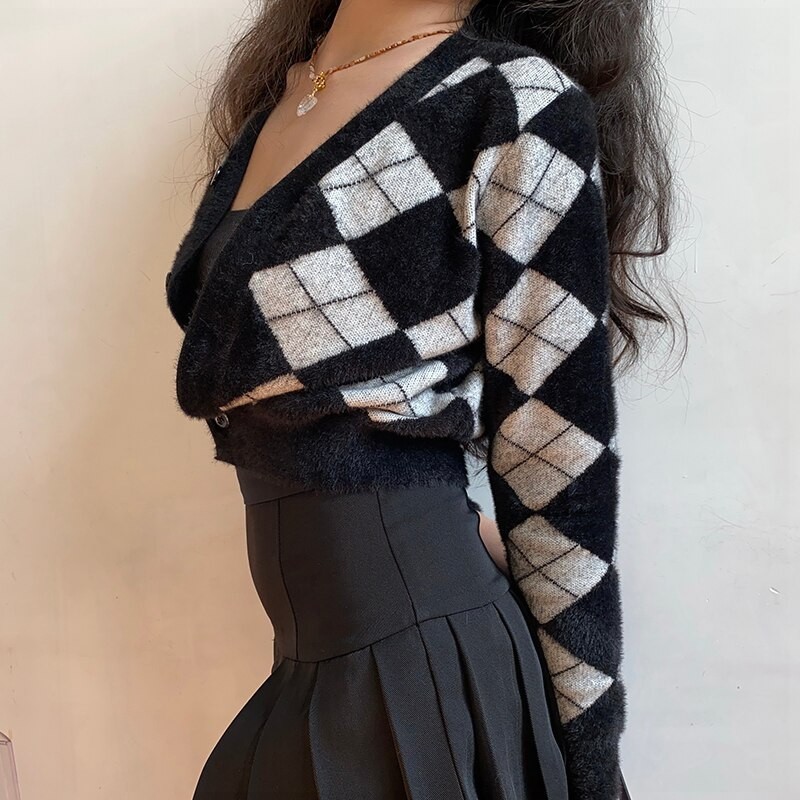 Modes lielizmēra sieviešu džemperi rudens vintage džemperi, brīvi ziemas džemperi Modes trikotāžas sieviešu džemperi ar vienu krūtiņu