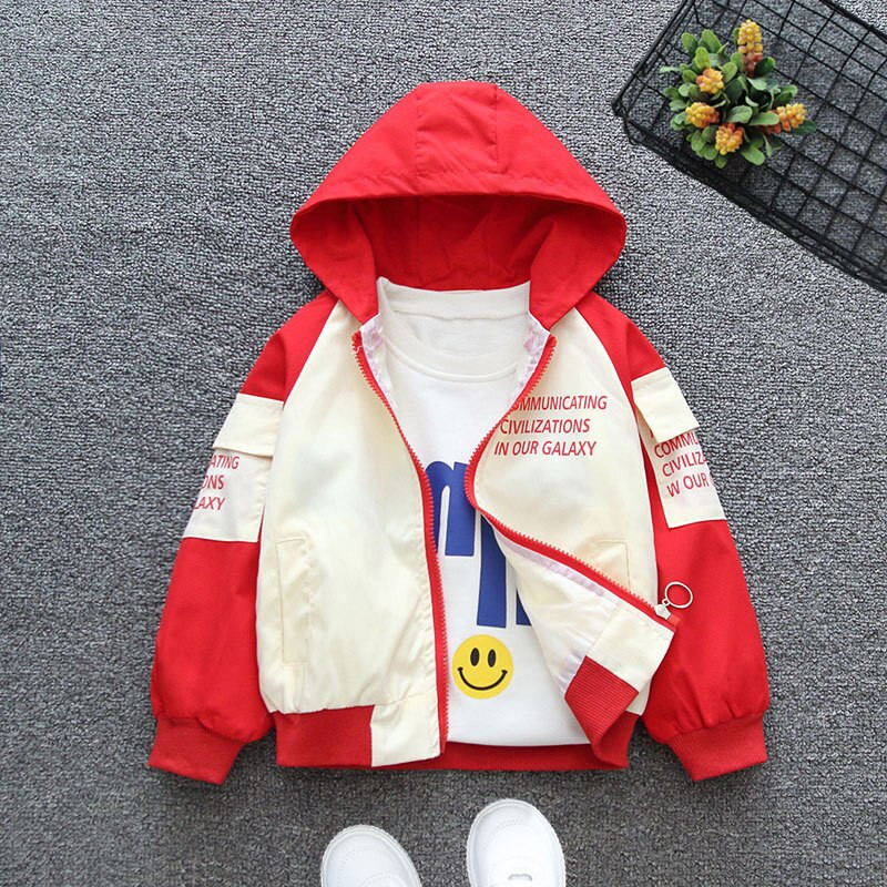Μπουφάν για μωρά για την άνοιξη και το φθινόπωρο Ανεμοδράκος με κουκούλα σε κορεατικό στυλ