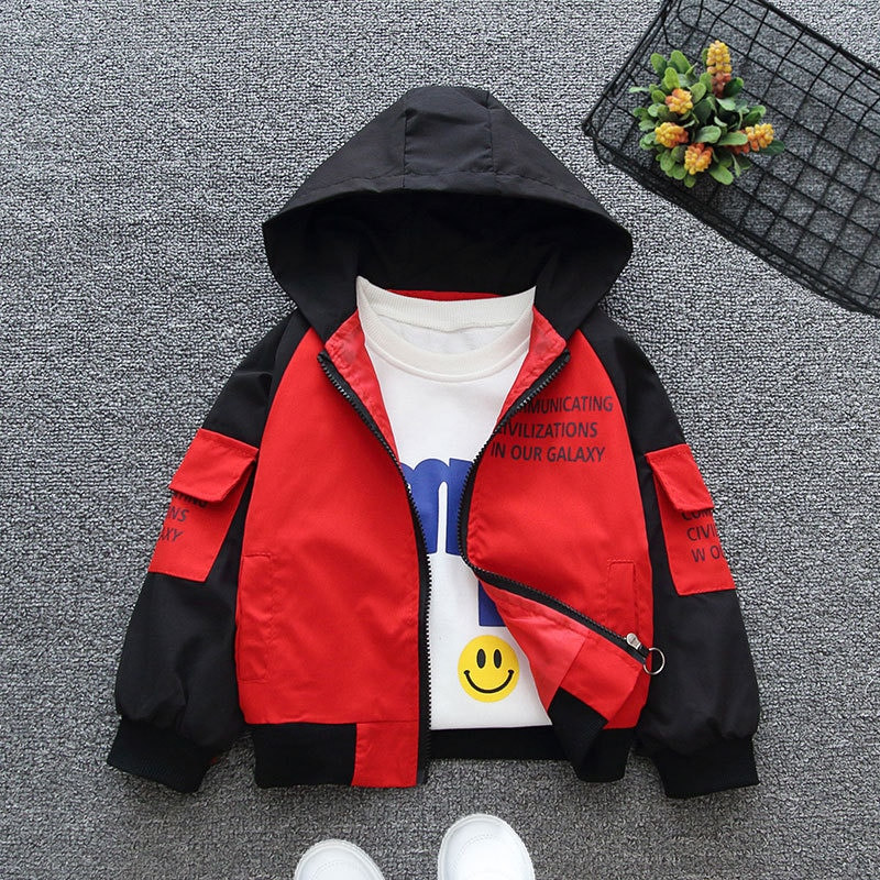 Μπουφάν για μωρά για την άνοιξη και το φθινόπωρο Ανεμοδράκος με κουκούλα σε κορεατικό στυλ