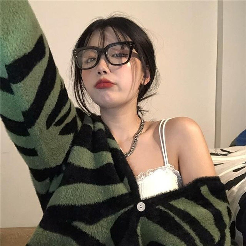 Sieviešu džemperis ar Zebra rakstu, V veida kakla izgriezums, brīvs, ikdienišķs, vienrindas trikotāžas džemperis korejiešu stila Ulzzang rudens virsdrēbes