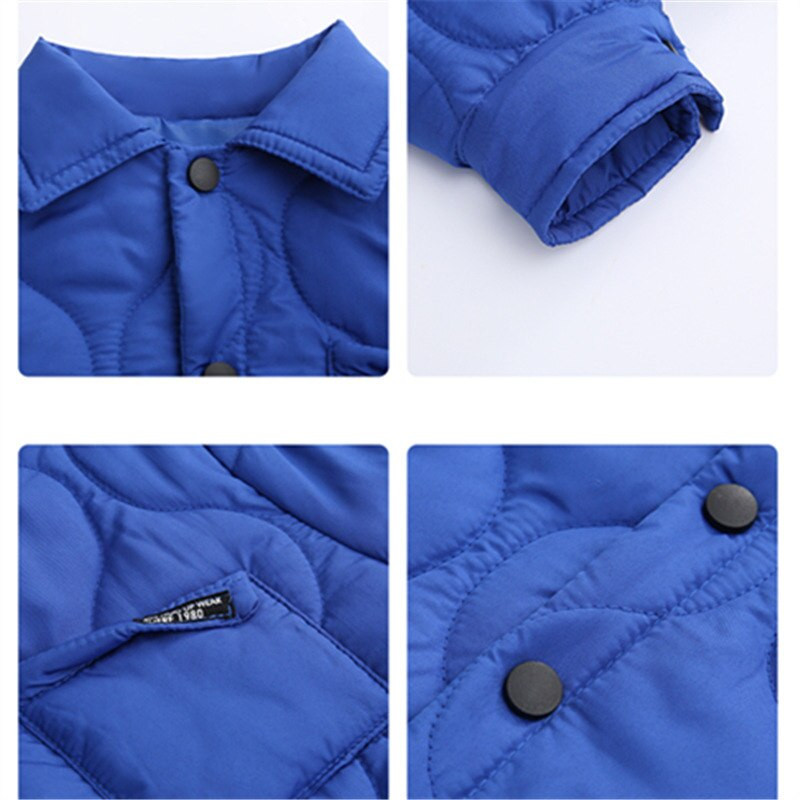 Jesen Zima Pamučne jakne za dječake Kaki plavo crne boje Nove modne korejske ležerne majice s jednim kopčanjem Dječja debela gornja odjeća