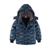 Izpārdošana Ziemas jaka zēniem 2-7 gadi polsterēta silta ūdensnecaurlaidīga vēja necaurlaidīga līdz mīnus 10 C sniega necaurlaidīga