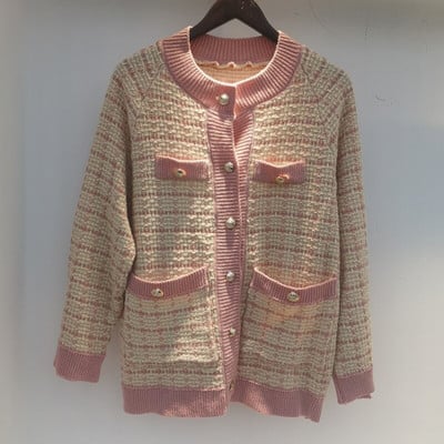 [EWQ] 2022. gada rudens jauns džemperis, mētelis, retro stila krekls ar garām piedurknēm, rūtains, brīvs adīts jaciņš, plūdmaiņas, sieviešu QB321