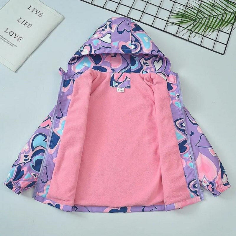 Pavasaris Rudens Bērnu Apģērbs Meiteņu Jakas Toddler Āra Sporta Kapuči Ūdensizturīgs Flīss Silts Virsdrēbes Mētelis bērniem