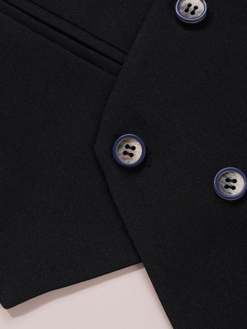 Gyerek fiúk klasszikus öltöny mellény U nyakú duplasoros ujjatlan mellények formális mellény úriember gyerekruházat esküvői jelmez