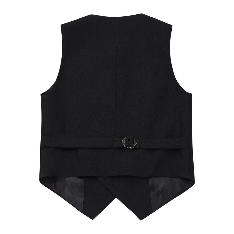 Gyerek fiúk klasszikus öltöny mellény U nyakú duplasoros ujjatlan mellények formális mellény úriember gyerekruházat esküvői jelmez