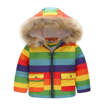 Βρεφικά μπουφάν για κορίτσια Φθινοπωρινά χειμωνιάτικα παλτό για αγόρια Βρεφικά κοριτσάκια φορούν παιδικό γούνινο γιακά με κουκούλα ζεστά εξωτερικά ενδύματα Παιδικά ρούχα κινουμένων σχεδίων
