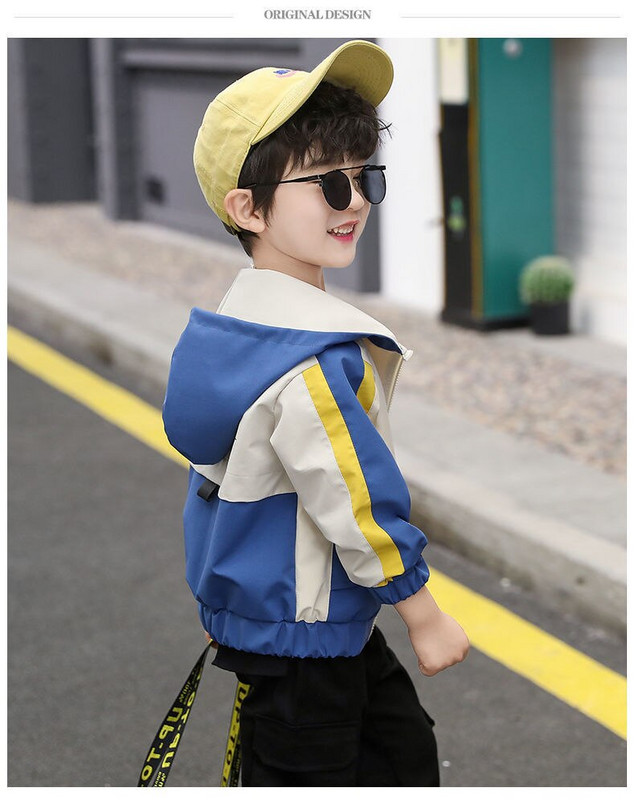 Lielo zēnu burtu mētelis ar kapuci, modes bērnu jaka vējjaka pavasarim rudenim bērniem, apģērbi beisbola apģērbi 4-10 g.