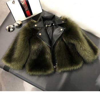 Winter Mother Daughter Faux Fur Leather Coat Παιδικό Artificial Fox Fur Girls Jacket Παιδικό Κομψό Ρούχα Boutique TZ422