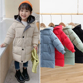 Χειμωνιάτικο Παιδικό Παλτό Μεσαίου μήκους Κορίτσια Αγόρια Πουφερ Μπουφάν Παιδικά Πυκνωτικά Ρούχα Πάρκα Ζεστά μακριά Μπουφάν Εξωτερικά Ενδύματα για Παιδιά