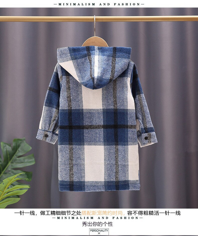 Maziem bērniem, bērniem, meitenēm, zēniem, rudens pavasarim, pilnām piedurknēm, rūtaini ar kapuci, vienas rindas augšējais apģērbs, bērnu modes jaka 18 M-6 Y