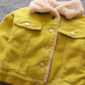 Яке за момчета плюс кадифено подплатено палто за бебето бебето момчето Зимношко дебело връхно облекло за деца 2 цвята 1-3 годишни детски дрехи