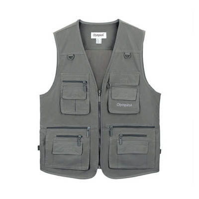 Horgászmellény Férfi Nyári Utazó Ujjatlan dzsekik Mellény Szabadtéri Alkalmi mellény sok zsebbel Nagy méretű 5XL