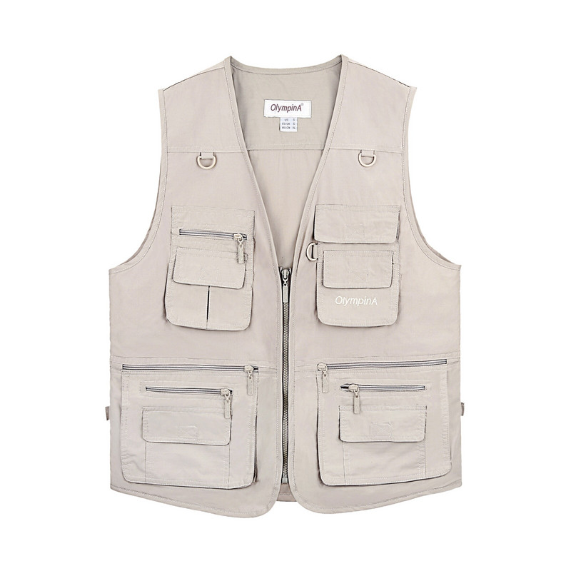 Horgászmellény Férfi Nyári Utazó Ujjatlan dzsekik Mellény Szabadtéri Alkalmi mellény sok zsebbel Nagy méretű 5XL