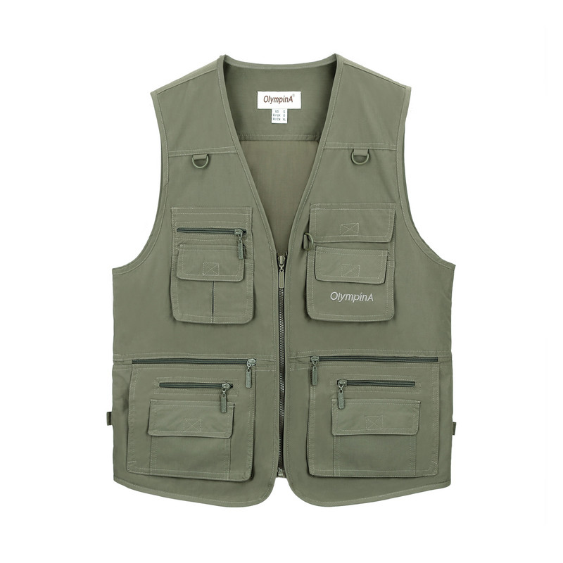Horgászmellény Férfi Nyári Utazó Ujjatlan dzsekik Mellény Szabadtéri Alkalmi mellény sok zsebbel Nagy méretű 5XL