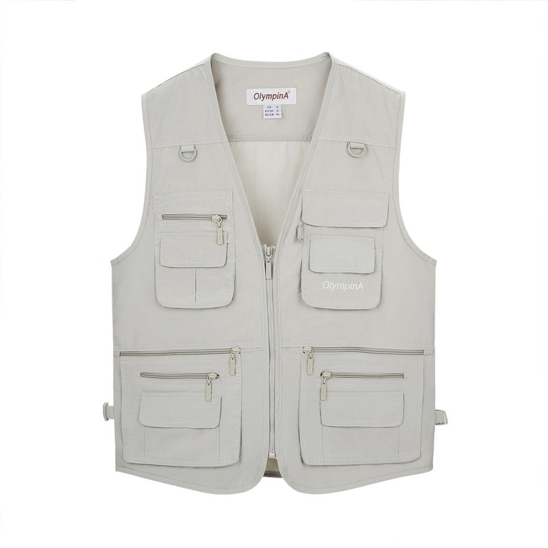 Horgászmellény Férfi Nyári Utazó Ujjatlan dzsekik Mellény Szabadtéri Alkalmi mellény sok zsebbel Nagy méretű 5XL