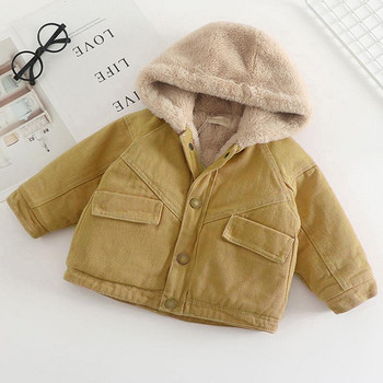 2021 νέο μωρό κοριτσάκι αγόρι χειμερινό παλτό Αγόρια μόδας casual Βαμβακερό μαλλί παχύρρευστο μακριά παλτό Παιδικό παιδικό ζεστό μπουφάν με κουκούλα