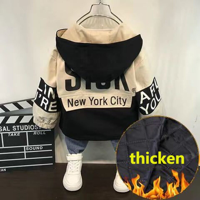 Μωρό φθινόπωρο και χειμώνα νέα ζεστά ρούχα παιδικό μπουφάν παχύρρευστο συν βελούδινη επένδυση σακάκι αγόρι με κουκούλα μπουφάν για αγόρι ζεστό μπουφάν