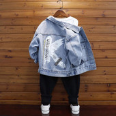 Karstā izpārdošana 2022. gada džinsa jaka zēniem Modes mēteļi Bērnu apģērbi Rudens mazuļu meiteņu apģērbi Virsdrēbes Karikatūra Džins Jaka Mētelis