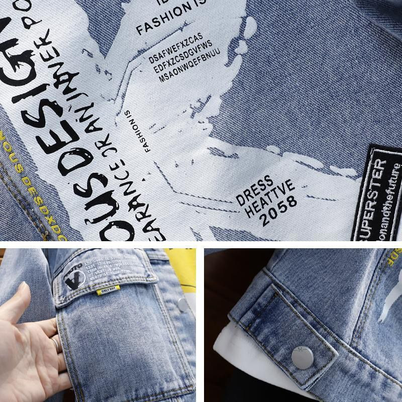 Karstā izpārdošana 2022. gada džinsa jaka zēniem Modes mēteļi Bērnu apģērbi Rudens mazuļu meiteņu apģērbi Virsdrēbes Karikatūra Džins Jaka Mētelis