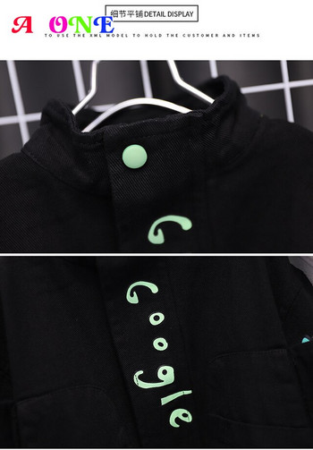 Baby Boy Jacket 2020 Ανοιξιάτικη Μόδα φθινοπώρου Μαύρο τζιν Παιδικό μπουφάν Casual Παιδικά ρούχα Ρούχα για αγόρι γράμμα 2T έως 10T YRS