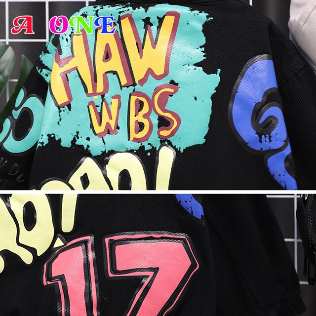 Mazuļu jaka 2020. gada pavasara rudens modes melna džinsu jaka Bērnu jaka Ikdienas bērnu apģērbi Zēnu apģērbi Vēstule 2T līdz 10T YRS