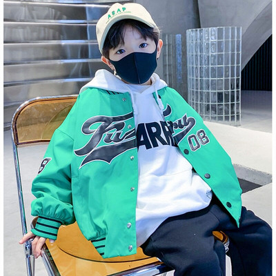 Tinejdžeri Pamučna jakna Proljeće Tinejdžerski ležerni kaput Dječji slovni kaput s patentnim zatvaračem Dječja vjetrovka Tanki kaput Odjeća za dječake