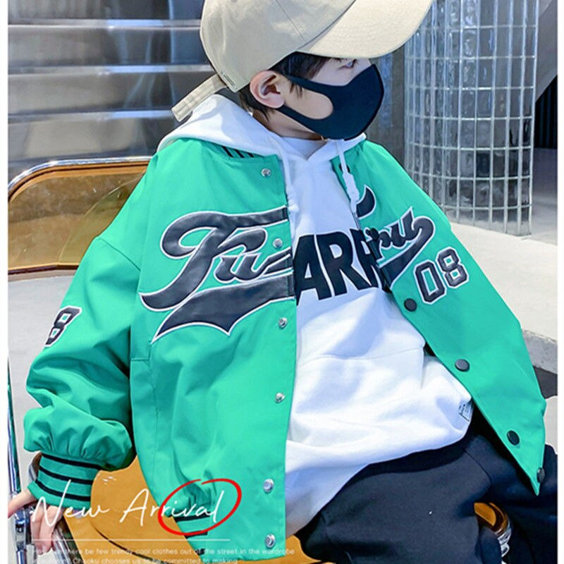 Tinejdžeri Pamučna jakna Proljeće Tinejdžerski ležerni kaput Dječji slovni kaput s patentnim zatvaračem Dječja vjetrovka Tanki kaput Odjeća za dječake