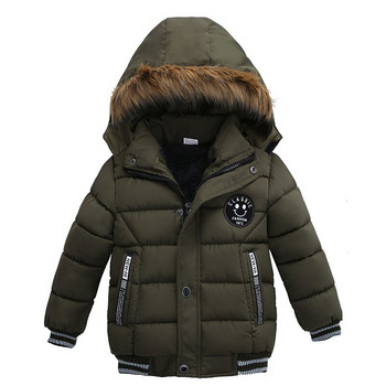 Μπουφάν για αγόρια 2022 Χειμερινά παλτό πουπουλένια Παιδικά μπουφάν με κουκούλα από βαμβάκι για νήπια Αντιανεμικά εξωτερικά ενδύματα αγοριών 2 3 4 5 6 ετών